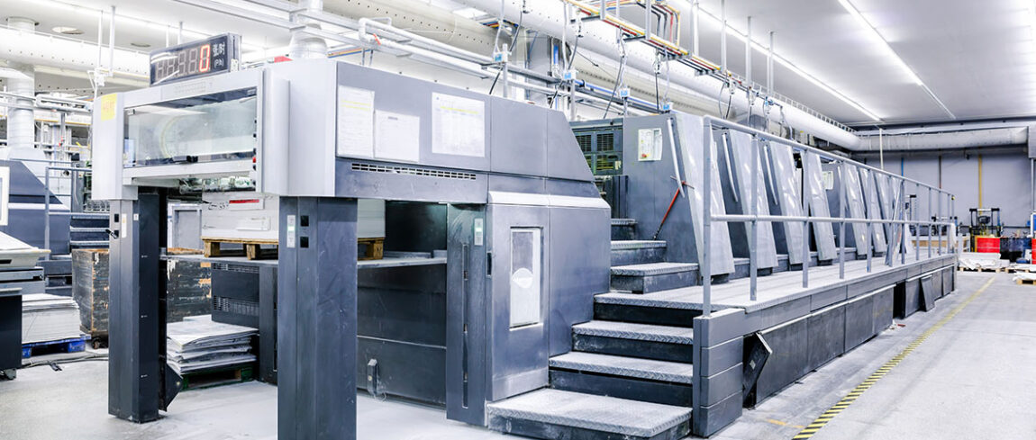 a high end printing machine in a printing workshop